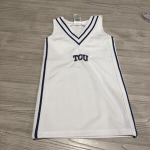 Sara Lynn Togs Toddler Girl's Size 3T TCU Big 12 Football White Logo Dress EUC